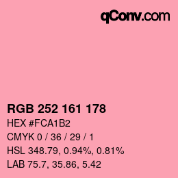 Color code: RGB 252 161 178 | qconv.com