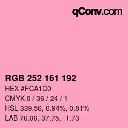 Color code: RGB 252 161 192 | qconv.com