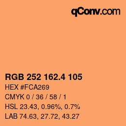 カラーコード: RGB 252 162.4 105 | qconv.com