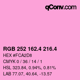 カラーコード: RGB 252 162.4 216.4 | qconv.com