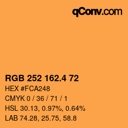 カラーコード: RGB 252 162.4 72 | qconv.com