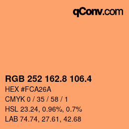 カラーコード: RGB 252 162.8 106.4 | qconv.com