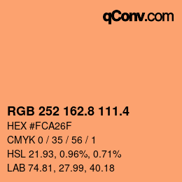 カラーコード: RGB 252 162.8 111.4 | qconv.com