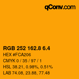 カラーコード: RGB 252 162.8 6.4 | qconv.com