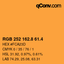 カラーコード: RGB 252 162.8 61.4 | qconv.com