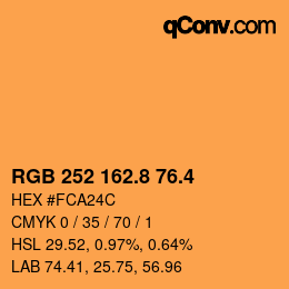 カラーコード: RGB 252 162.8 76.4 | qconv.com