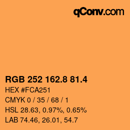 カラーコード: RGB 252 162.8 81.4 | qconv.com