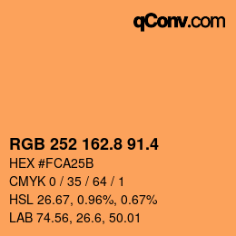 カラーコード: RGB 252 162.8 91.4 | qconv.com