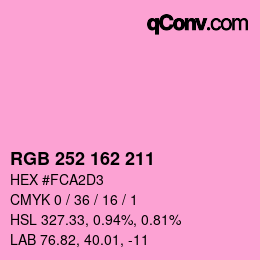 Color code: RGB 252 162 211 | qconv.com