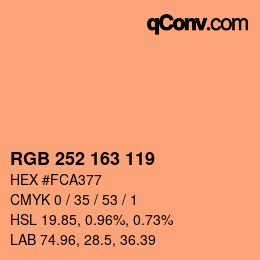 Color code: RGB 252 163 119 | qconv.com