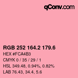 カラーコード: RGB 252 164.2 179.6 | qconv.com