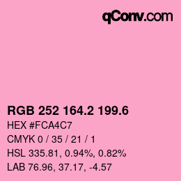 カラーコード: RGB 252 164.2 199.6 | qconv.com