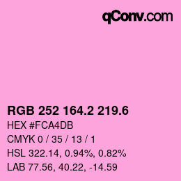 カラーコード: RGB 252 164.2 219.6 | qconv.com
