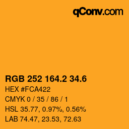 カラーコード: RGB 252 164.2 34.6 | qconv.com