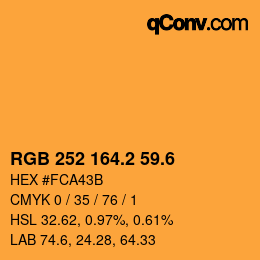カラーコード: RGB 252 164.2 59.6 | qconv.com