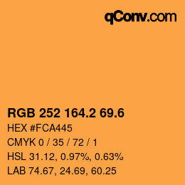 カラーコード: RGB 252 164.2 69.6 | qconv.com