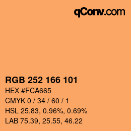 カラーコード: RGB 252 166 101 | qconv.com