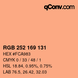 Código de color: RGB 252 169 131 | qconv.com