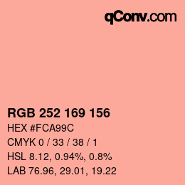 Farbcode: RGB 252 169 156 | qconv.com