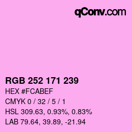 Color code: RGB 252 171 239 | qconv.com