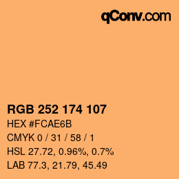 Color code: RGB 252 174 107 | qconv.com