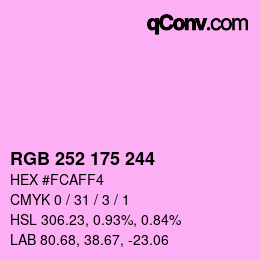 Color code: RGB 252 175 244 | qconv.com