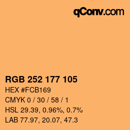 Color code: RGB 252 177 105 | qconv.com