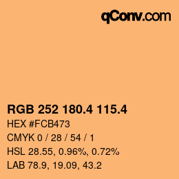 カラーコード: RGB 252 180.4 115.4 | qconv.com