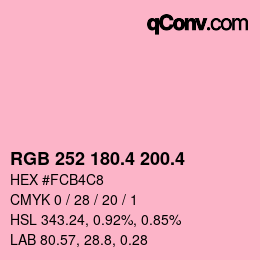カラーコード: RGB 252 180.4 200.4 | qconv.com