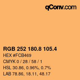 カラーコード: RGB 252 180.8 105.4 | qconv.com