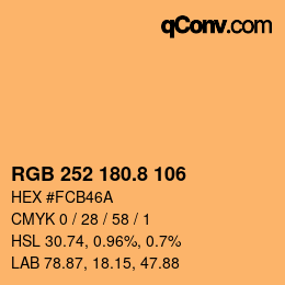 カラーコード: RGB 252 180.8 106 | qconv.com