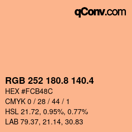カラーコード: RGB 252 180.8 140.4 | qconv.com