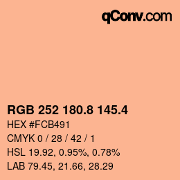 カラーコード: RGB 252 180.8 145.4 | qconv.com