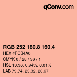 カラーコード: RGB 252 180.8 160.4 | qconv.com