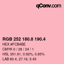 カラーコード: RGB 252 180.8 190.4 | qconv.com
