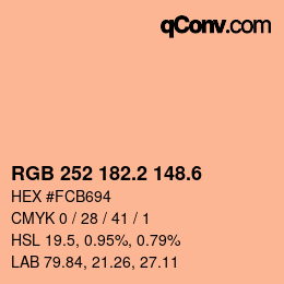 カラーコード: RGB 252 182.2 148.6 | qconv.com
