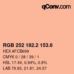 カラーコード: RGB 252 182.2 153.6 | qconv.com