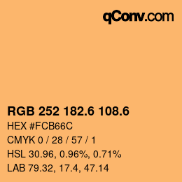 カラーコード: RGB 252 182.6 108.6 | qconv.com