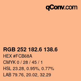 カラーコード: RGB 252 182.6 138.6 | qconv.com