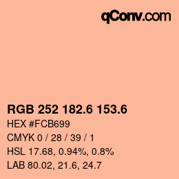 カラーコード: RGB 252 182.6 153.6 | qconv.com