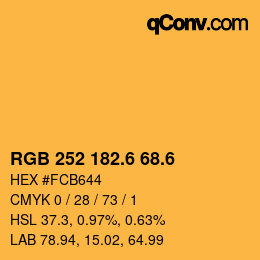カラーコード: RGB 252 182.6 68.6 | qconv.com