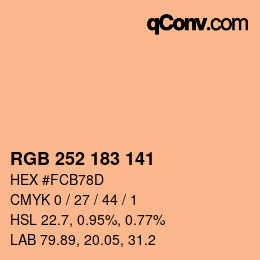 Color code: RGB 252 183 141 | qconv.com