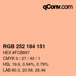 Color code: RGB 252 184 151 | qconv.com