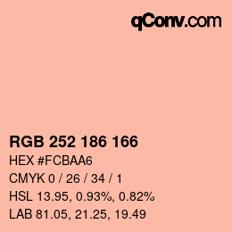 Color code: RGB 252 186 166 | qconv.com