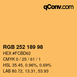 Código de color: RGB 252 189 98 | qconv.com