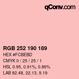 Farbcode: RGB 252 190 189 | qconv.com