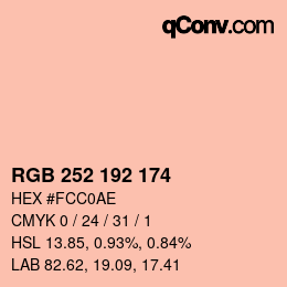 カラーコード: RGB 252 192 174 | qconv.com