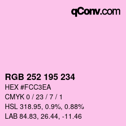 Farbcode: RGB 252 195 234 | qconv.com
