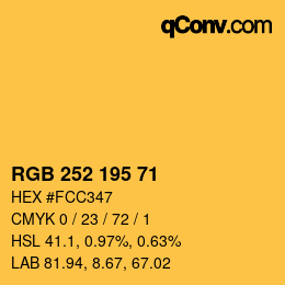 カラーコード: RGB 252 195 71 | qconv.com