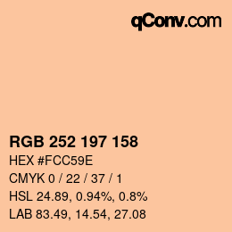 Color code: RGB 252 197 158 | qconv.com